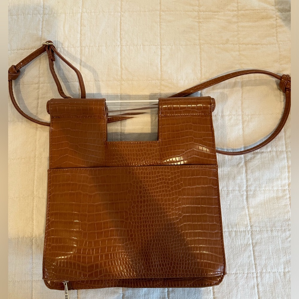 BEIS the crossbody in Cognac Croc, barely used.